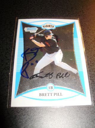 AUTOGRAPHED BRETT PILL BASEBALL CARD