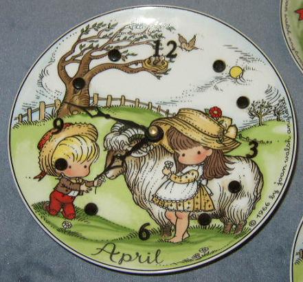 Item #1 - Battery Operated April Plate Clock