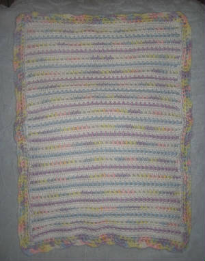 Multicolored and white Baby Afghan
