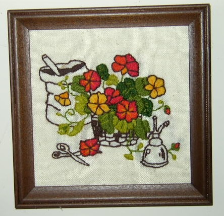 Item #1 - Garden Scene Stitchery
