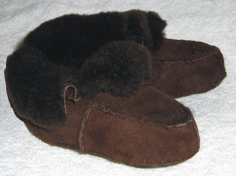 brown baby booties