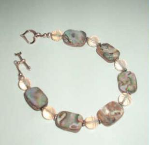 abalone rose quartz bracelet