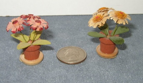 Wood Flowers in Pots