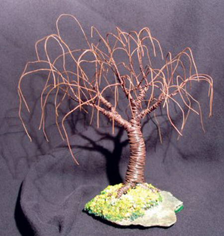 Rusted Willow, wire tree sculpture
