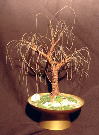 Rusted Oak No.2, wire tree sculpture