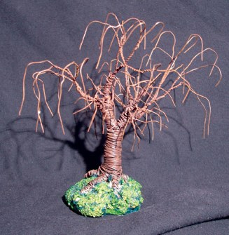 Rusted Willow No.2, wire tree sculpture - by Sal Villano