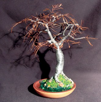 Venetian on Pond, wire tree sculpture