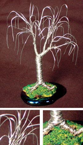 Oak, wire tree sculpture