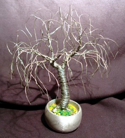 Steel Oak, wire tree sculpture
