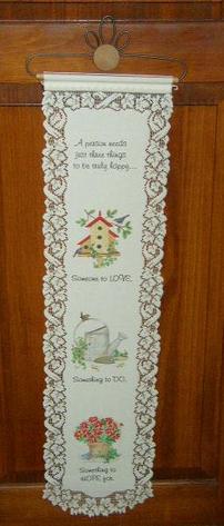Lacey, Birdhouse Wall Scroll