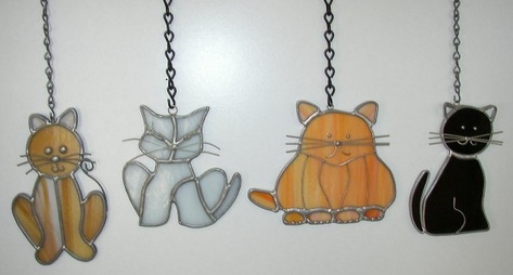 Stained Glass Cat Ornaments