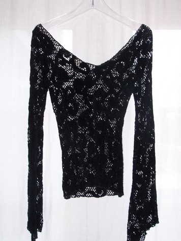 candies black lace sweater large