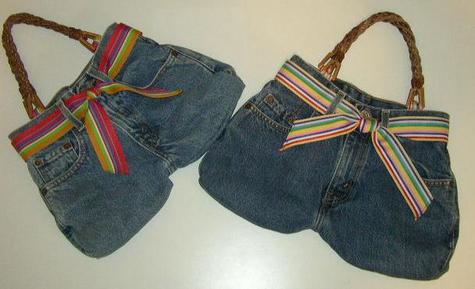Hand-Made Blue Jean Purses