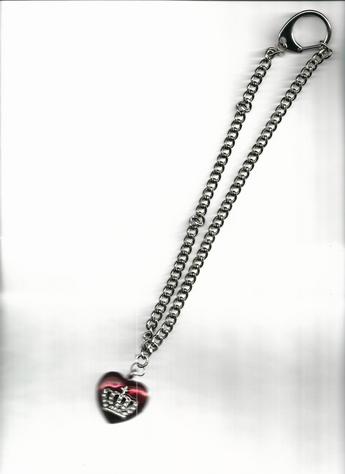 Majestic Rhinestone Cross & Crown Heart Pendant 14-inch stainless steel, big clasp necklace.