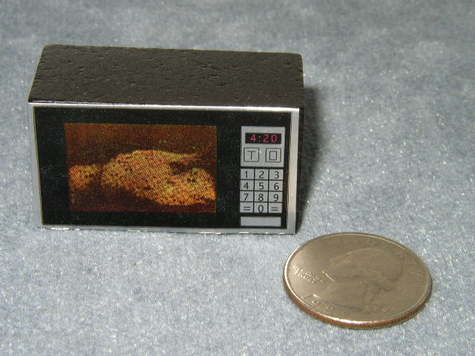 Wooden Microwave with Chicken Cooking In Window