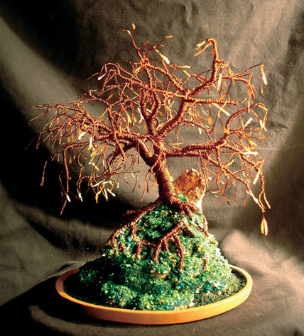 Copper Island - Wire Tree Sculpture