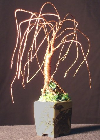 Copper Willow - Wire Tree Sculpture