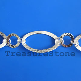 Silver-finished brass chains