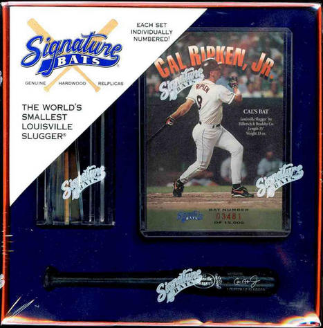 Ripken mini-bat and card