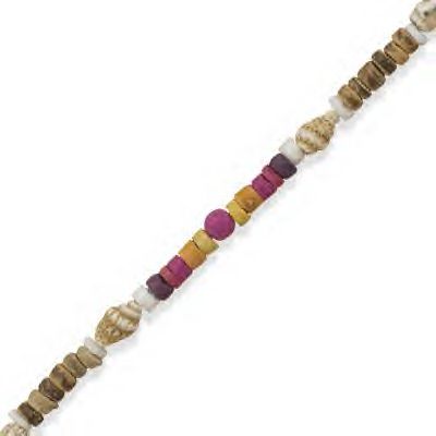 Colorful Wood Beads and White Clam Shell Beads!