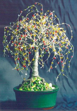 Multi Color Oak - Wire Tree Sculpture