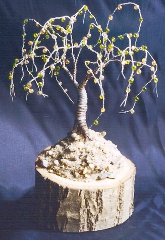 Oak on Oak - Wire Tree Sculpture