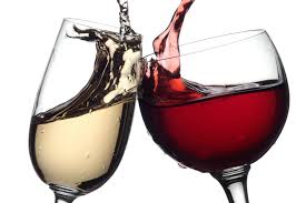 red and white wine