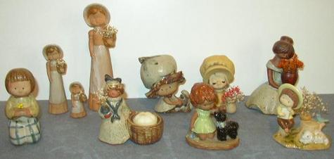 Collection of Pottery Figurines