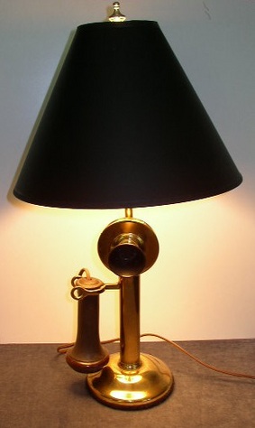 Antique, Western Electric, Candlestick Phone Lamp