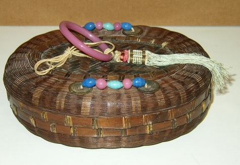 1930's Woven Sewing Basket