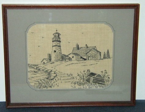 Black Thread Lighthouse Artwork