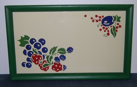Porcelain, Enameled Metal Bar Tray