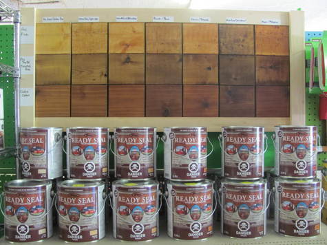 READY SEAL DECK AND FENCE STAIN 3.78 L TAXES EXTRA. GOLDEN PINE,LIGHT OAK,NATURAL CEDAR,PECAN,REDWOOD,DARK WALNUT,MAHOGNAY.