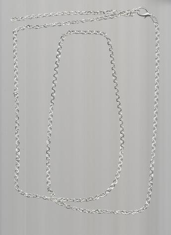 Brightly-stylish Silver-plated 37-inch, easy-to-clasp chain. CAN BE USED AS A BELT. Brighten up any skirt, pants, jeans, shorts!