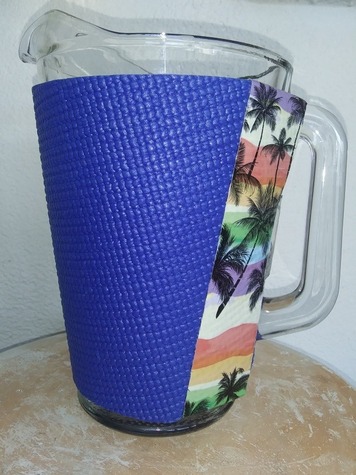 Dark Blue PitcherKoozy with Tropical Trim