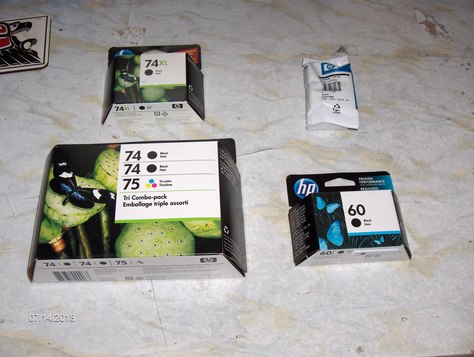 Assorted brand-new, unopened HP inks