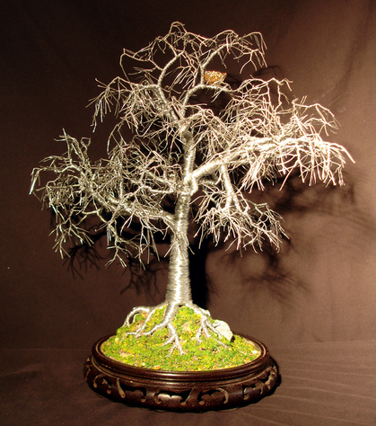 Winter Bird Nest - Wire Tree Sculpture, by Sal Villano