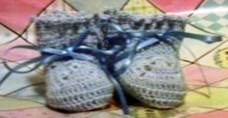 Blue Thread Newborn Baby Booties