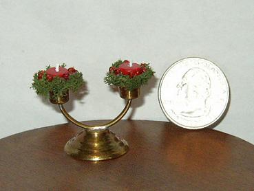 Miniature Dollhouse Christmas Candle Decor