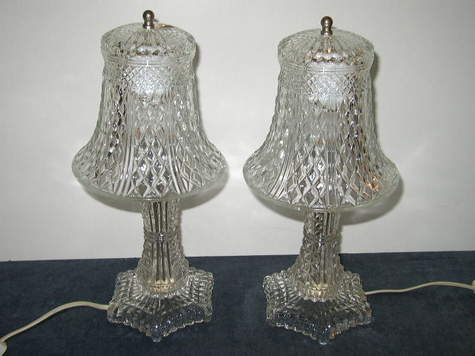 Vintage, Crystal/Glass Boudoir Lamps