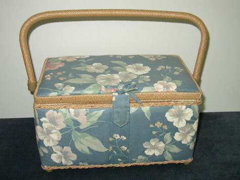 Sewing Basket with Assorted Sewing Items