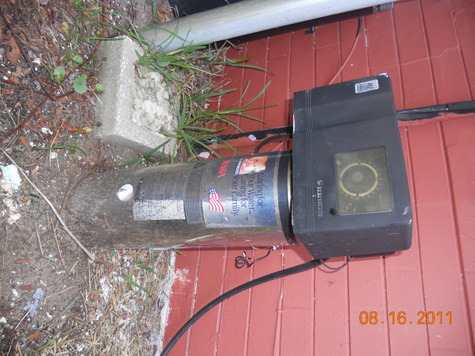 Water softener with the salt tank.