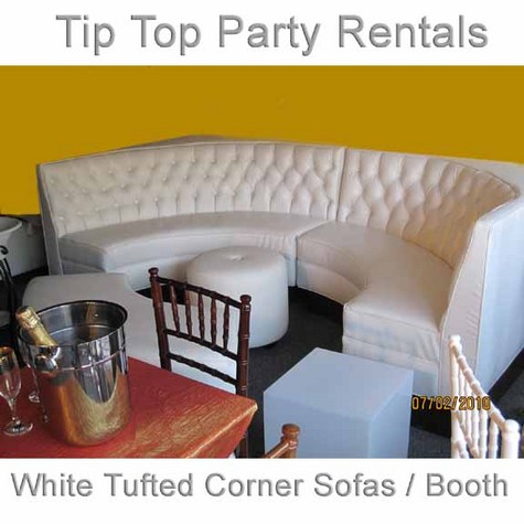 White Tufted Lounge Corner Sofas