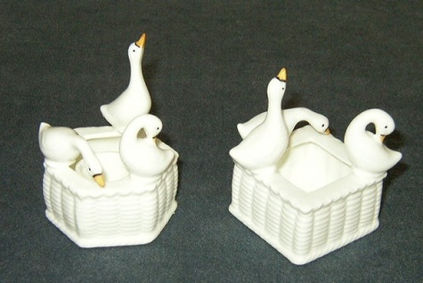 2 - Bone China Geese Collectibles
