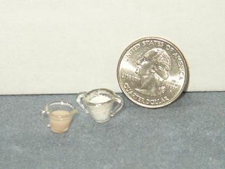 Miniature Dollhouse Glass Cream & Sugar Set