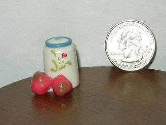 Miniature Dollhouse Cannister & Apple