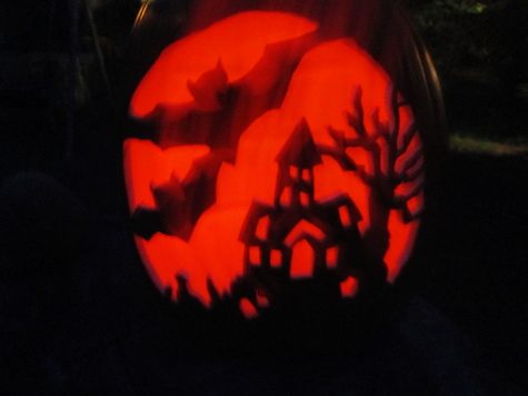 Haunted House pumpkin jack o lantern