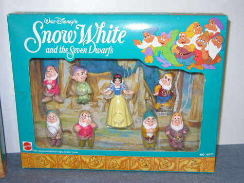 Complete Set, Small, Plastic/Rubber Figurines - Snow White & the Seven Dwarfs