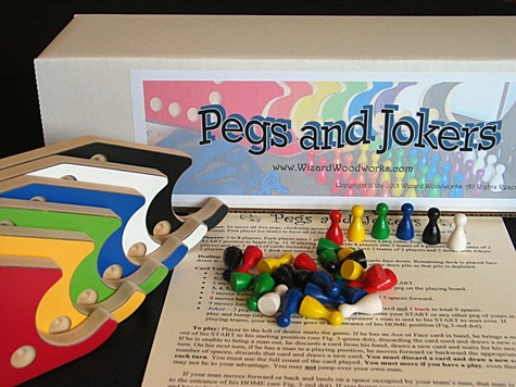 Complete 6-player set of Pegs and Jokers game