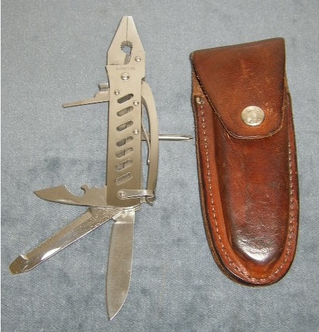 Stainless Steel Knife-Pliers with Leather Sheathe